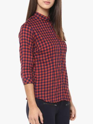 red cotton checkered shirt - 14954877 - Standard Image - 2