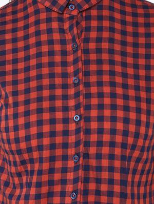 red cotton checkered shirt - 14954877 - Standard Image - 5