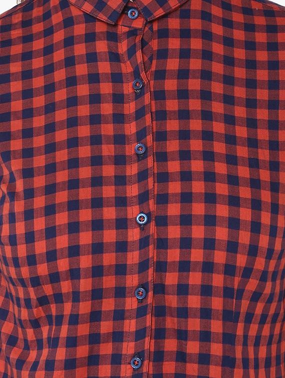 red cotton checkered shirt - 14954877 - Zoom Image - 5