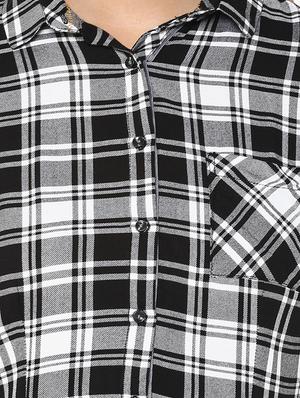 black checkered viscose shirt - 14954882 - Standard Image - 5