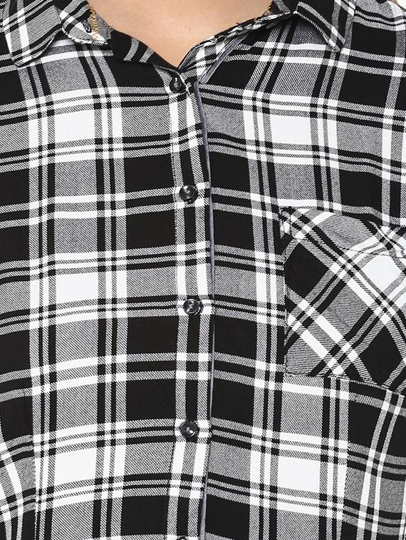 black checkered viscose shirt - 14954882 - Zoom Image - 5