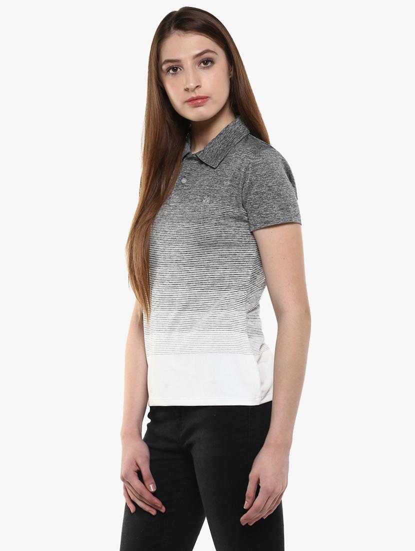 grey ombre polo neck tee - 14954957 - Zoom Image - 2