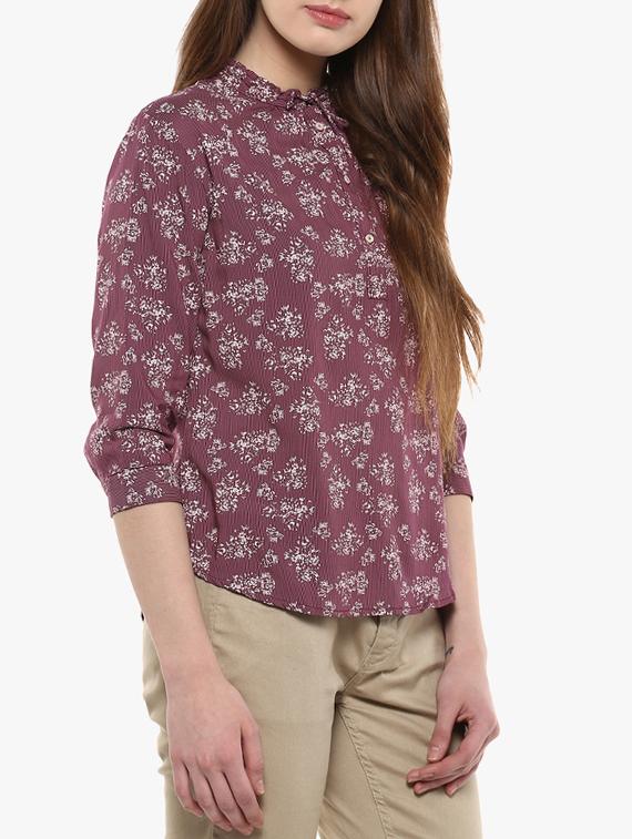 maroon modal printed tunic - 14954982 - Zoom Image - 2