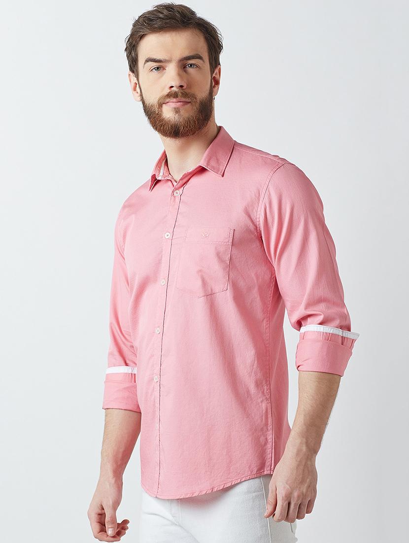 pink solid casual shirt - 14955104 - Zoom Image - 2