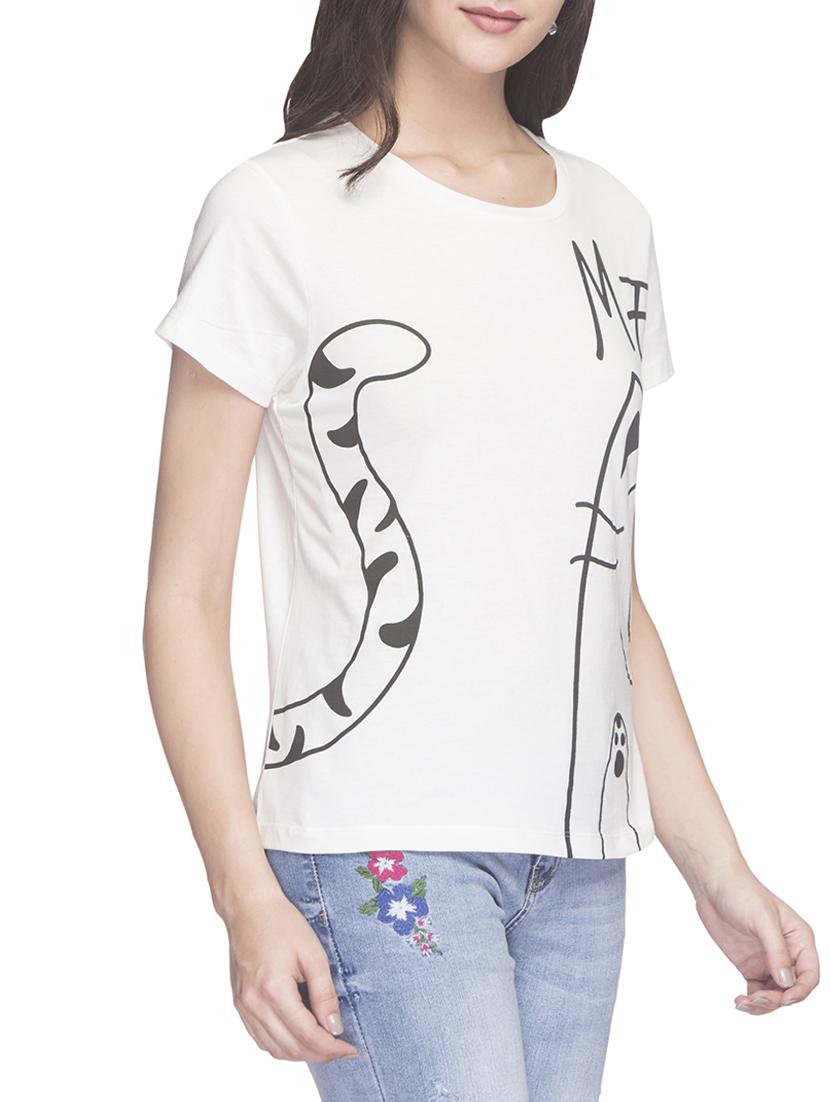 white printed cotton tee - 14956363 - Zoom Image - 2