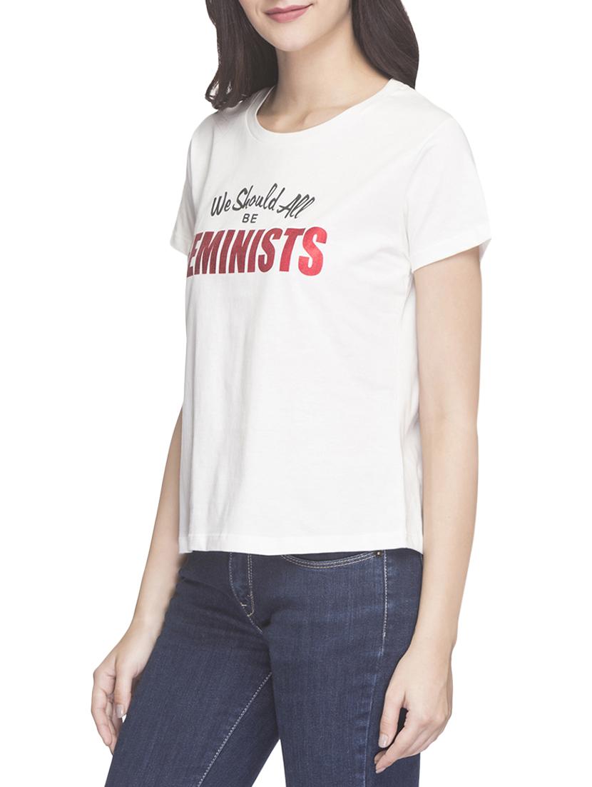 white printed casual tee - 14956372 - Zoom Image - 2