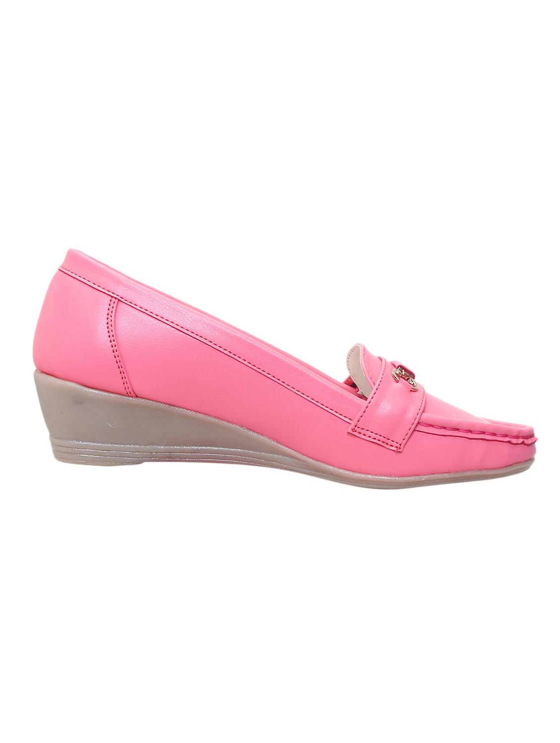 pink faux leather slip on loafers - 14957582 - Zoom Image - 2