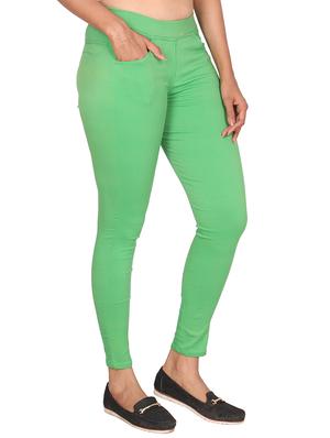 green cotton jeggings - 14959537 - Standard Image - 2