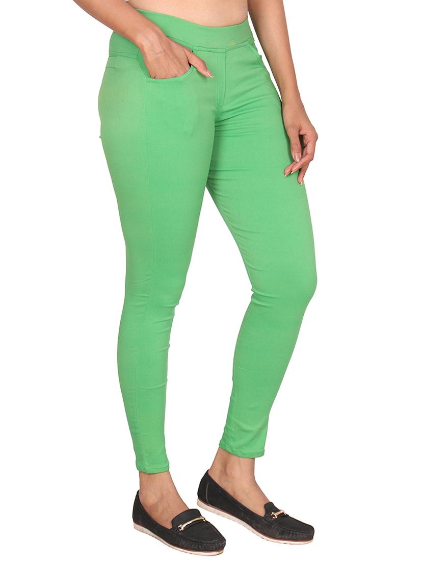 green cotton jeggings - 14959537 - Zoom Image - 2
