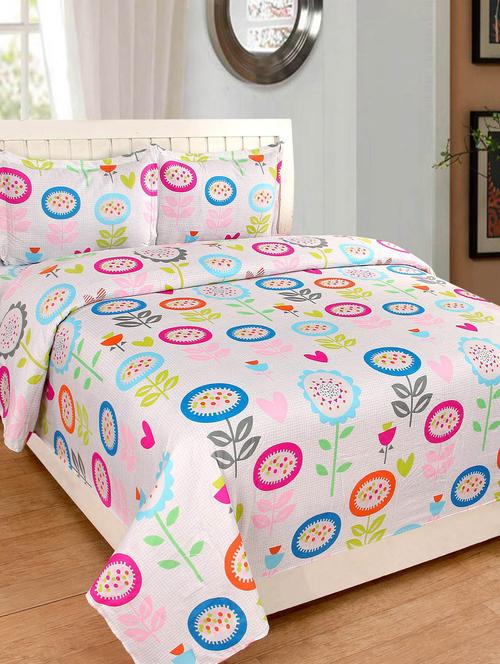 Microfiber Double bedsheet with 2 Pillow Covers - 14961789 - Very Small Image - 1