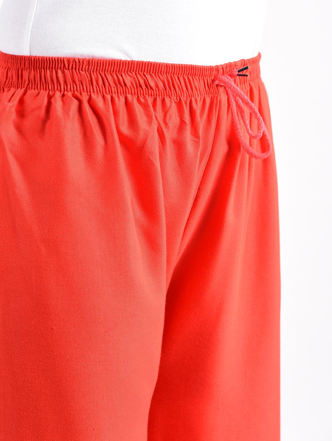 red solid cotton palazzo - 14961914 - Zoom Image - 5