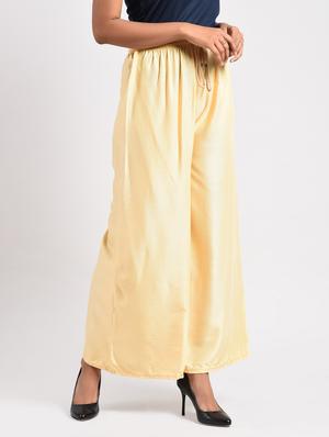 gold solid cotton palazzo - 14961917 - Standard Image - 2