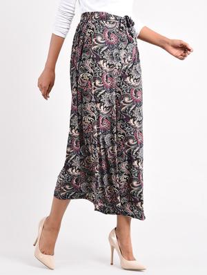 black printed rayon palazzo - 14961921 - Standard Image - 2
