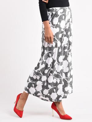 black printed georgette palazzo - 14961925 - Standard Image - 2