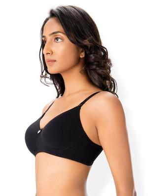 solid black cotton t-shirt bra - 14965065 - Standard Image - 2