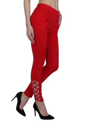 red cotton jeggings - 14965768 - Standard Image - 2