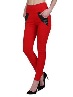 red cotton jeggings - 14965770 - Standard Image - 2