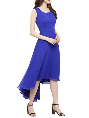 round neck asymmetric dress - 14966357 - Standard Image - 2
