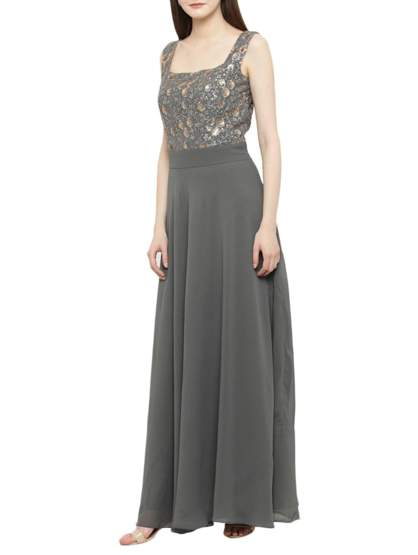 grey embellished maxi dress - 14966375 - Zoom Image - 2