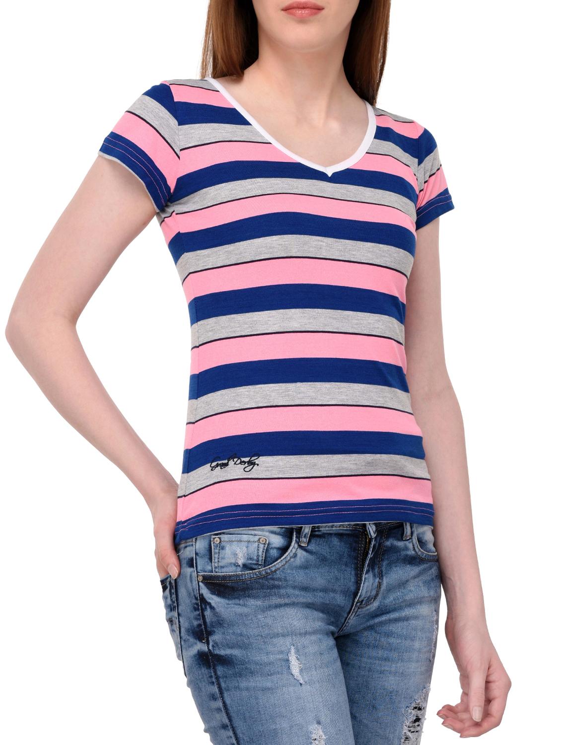 blue striped cotton tee - 14968089 - Zoom Image - 2
