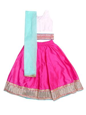 pink silk blend lehnga choli - 14969311 - Standard Image - 2