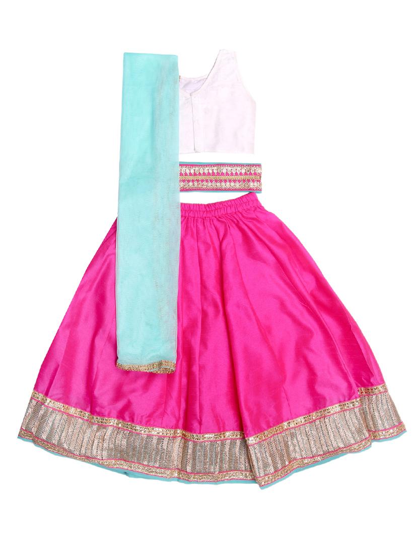 pink silk blend lehnga choli - 14969311 - Zoom Image - 2