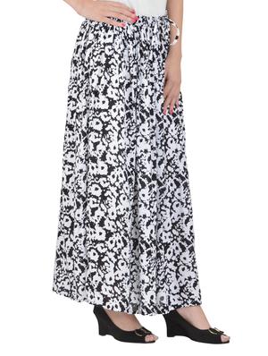 black cotton printed rayon maxi skirt - 14970752 - Standard Image - 2