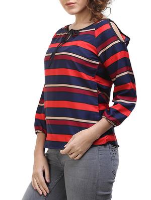 navy blue striped top - 14970809 - Standard Image - 2