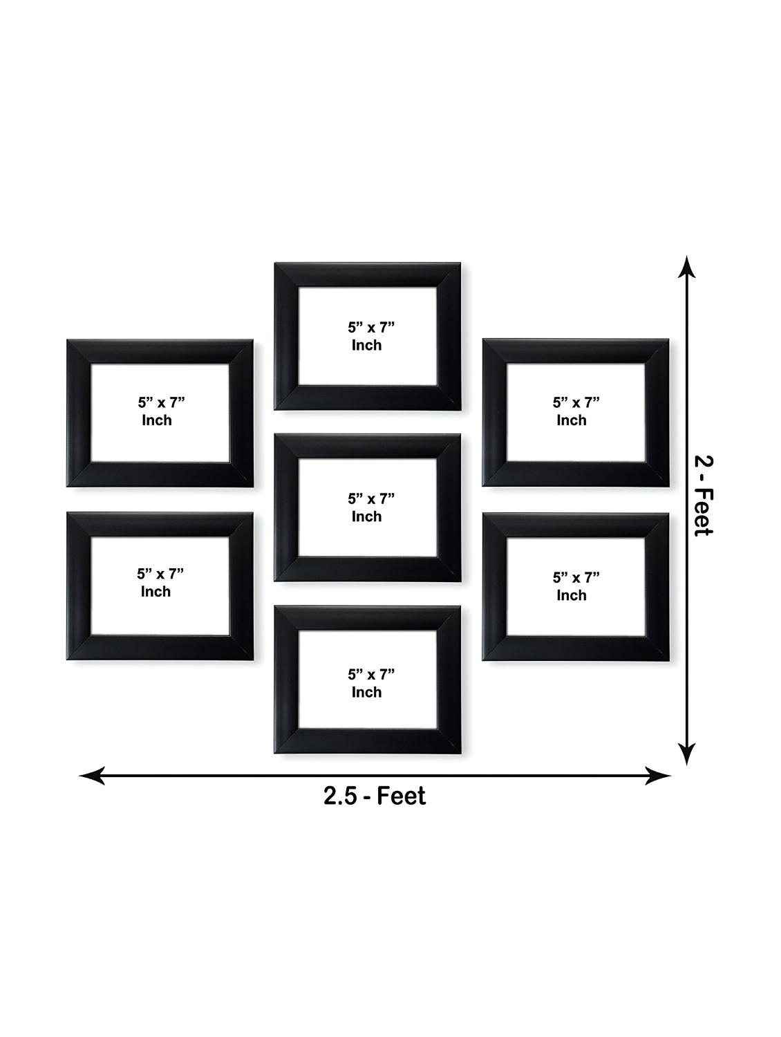 set of 7 collage black memory wall frames (7.5 x 7 inch)-black - 14972600 - Zoom Image - 2