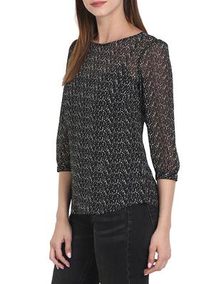 black printed chiffon top - 14974004 - Standard Image - 2