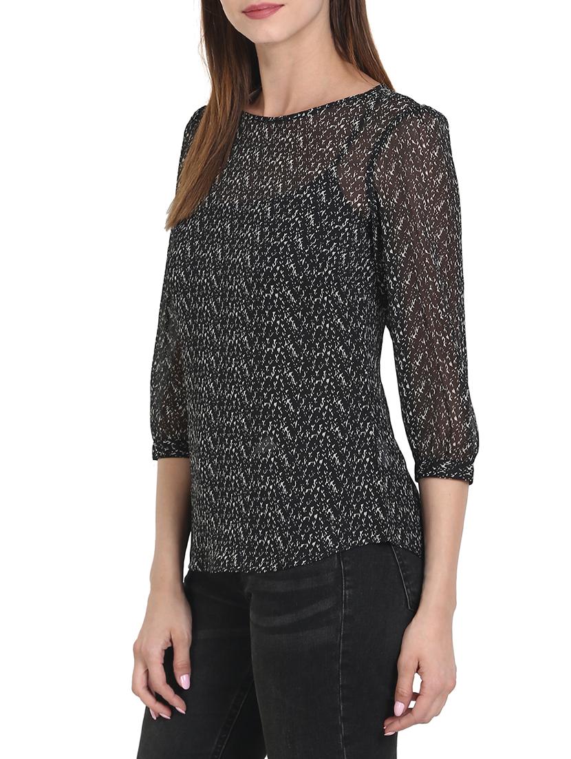 black printed chiffon top - 14974004 - Zoom Image - 2