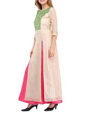 embroidered dual slit kurta palazzo set - 14979049 - Standard Image - 2
