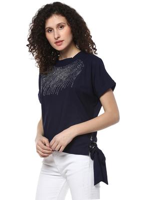 navy blue embellished top - 14980516 - Standard Image - 2