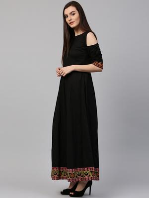 Anarkali cold shoulder kurta - 14981116 - Standard Image - 2
