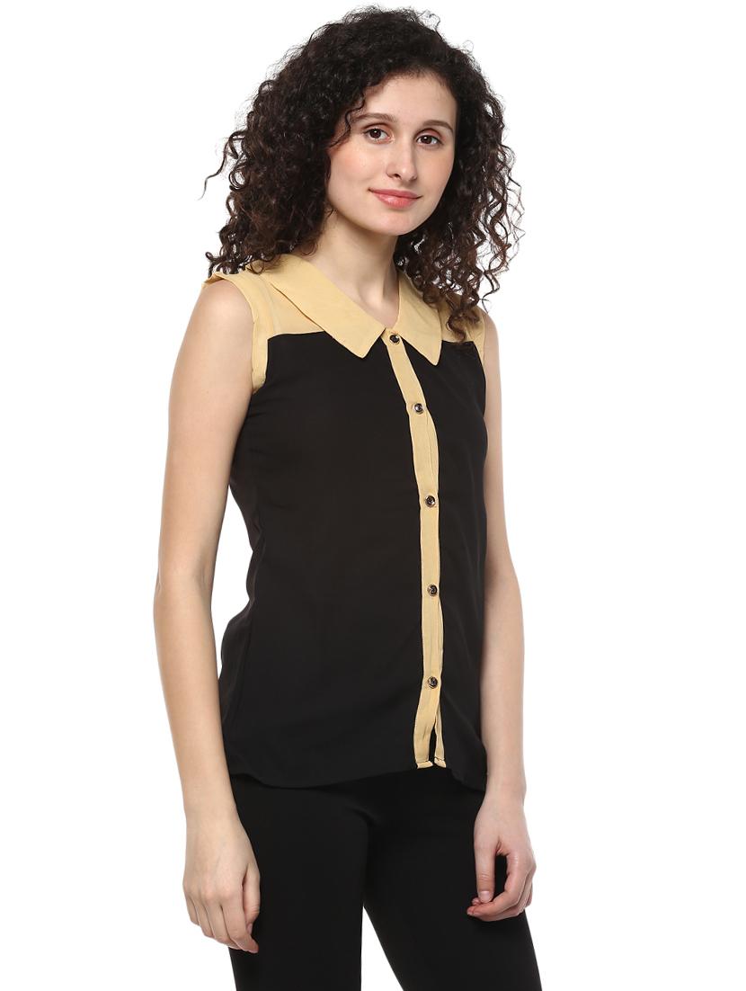 black georgette casual shirt - 14981586 - Zoom Image - 2