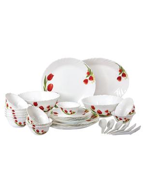 Imperial Red Bloom Opalware Dinner Set, 33 Pieces, White - 14982318 - Standard Image - 2