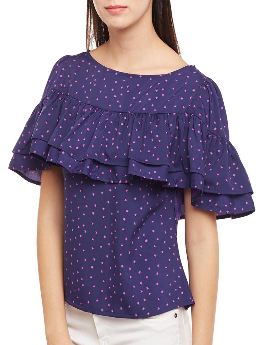 ruffled star print top - 14982675 - Zoom Image - 2