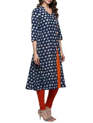 blue cotton kurta - 14984473 - Standard Image - 2
