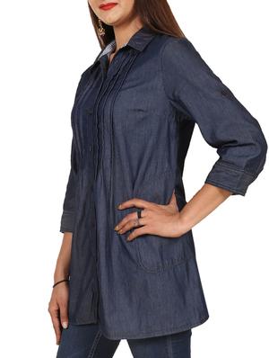 pin tuck detail shirt tunic - 14985212 - Standard Image - 2