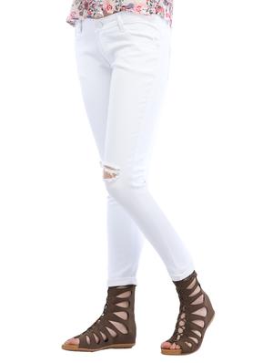 white solid denim jeans - 14985288 - Standard Image - 2