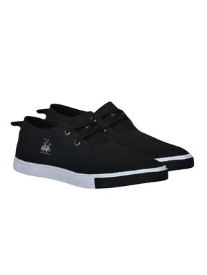 black leatherette lace up sneaker - 14985864 - Standard Image - 2