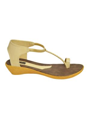 Hero Shoe Line Synthetic Leather Made Creame Colored Wedges For Women's - 14986290 - Standard Image - 2