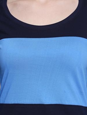scoop neck color block tee - 14986844 - Standard Image - 5