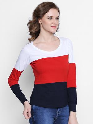 round neck color block tee - 14986846 - Standard Image - 2