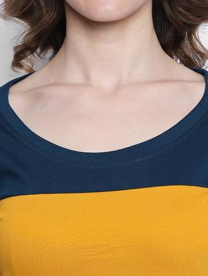scoop neck color block tee - 14986847 - Standard Image - 5