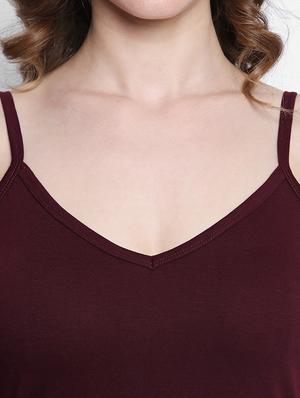 maroon solid cotton top - 14986859 - Standard Image - 5