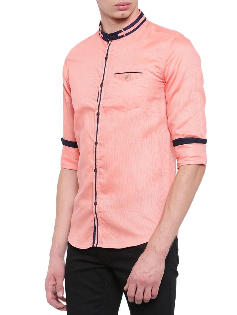 peach cotton casual shirt - 14986933 - Zoom Image - 2