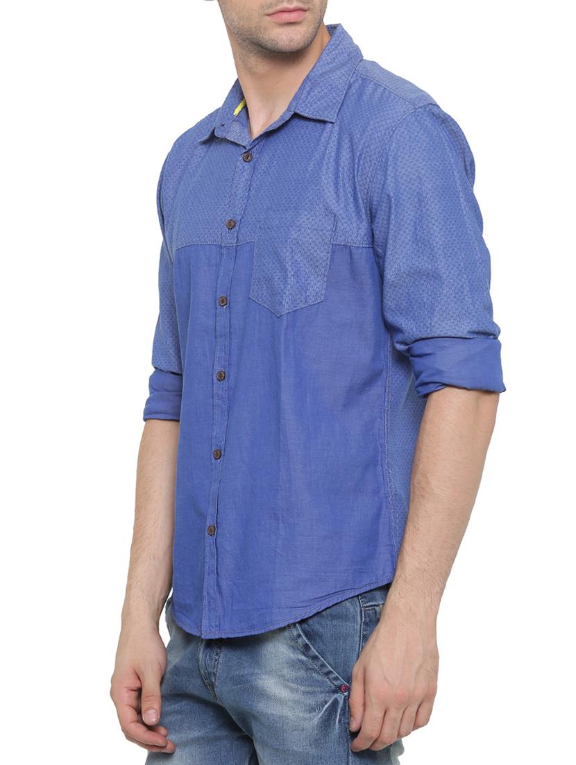 blue cotton casual shirt - 14986938 - Zoom Image - 2