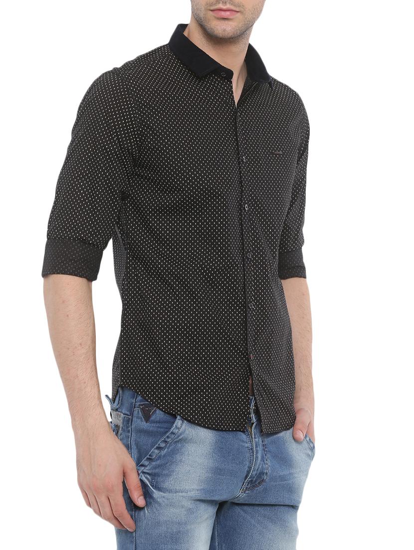 black cotton casual shirt - 14986981 - Zoom Image - 2