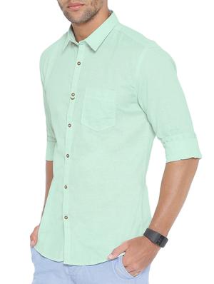 green cotton casual shirt - 14987041 - Standard Image - 2
